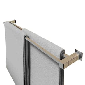 Toalheiro Duplo 50Cm Aço Inox 304 Polido Ou Preto Fosco
