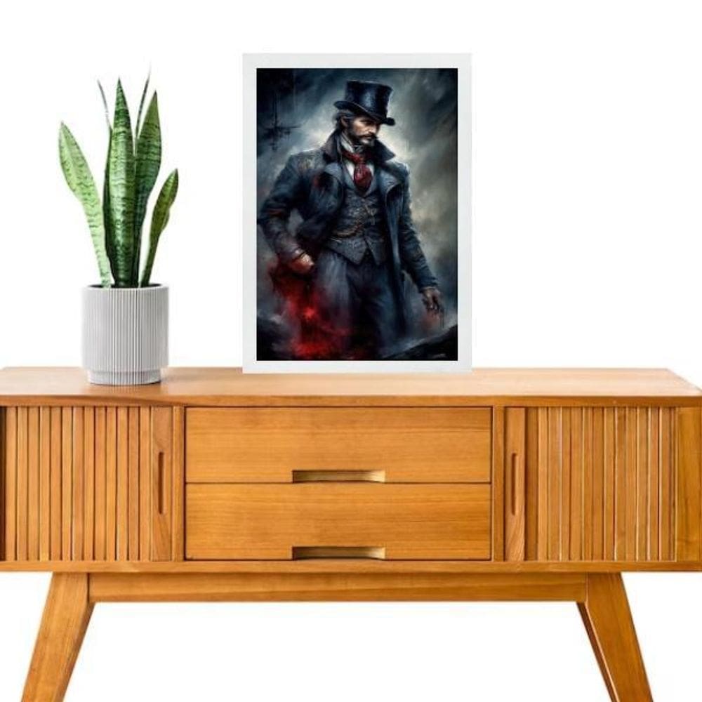 Quadro Decorativo Exu Veludo 24X18Cm - Com Vidro
