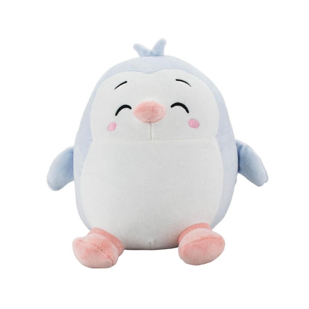 Pinguim Feliz Azul Lenço 27 Cm - Pelúcia