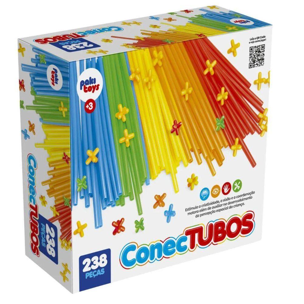 Brinquedo Educativo Conectubos 238 Peças 4048 - Pakiplast