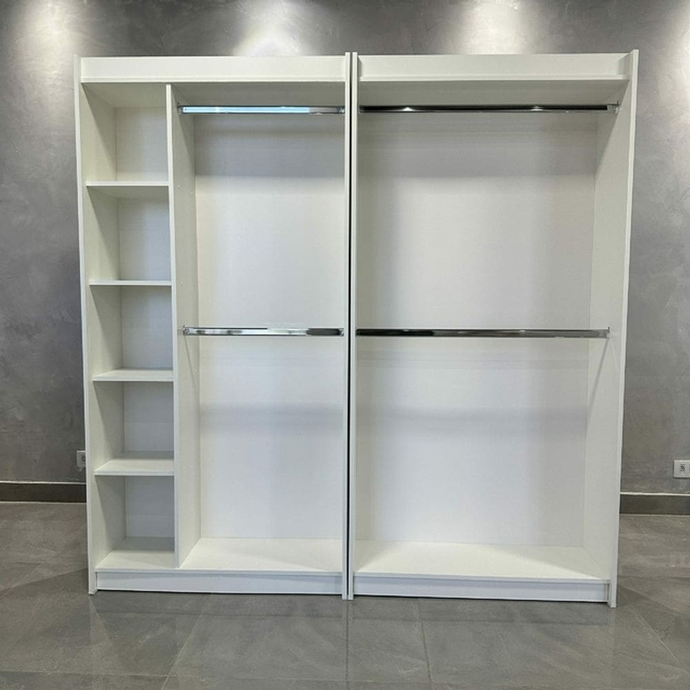 Kit Expositor Roupas Multiuso E Arara Nicho Lateral Branco 185X184X32Cm - Deep