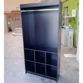 Estante Arara Colmeia Inferior Preto 185X92X32Cm - Deep