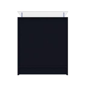 Balcão Simples Atendimento Com Vidro Preto 110X87X38Cm - Deep