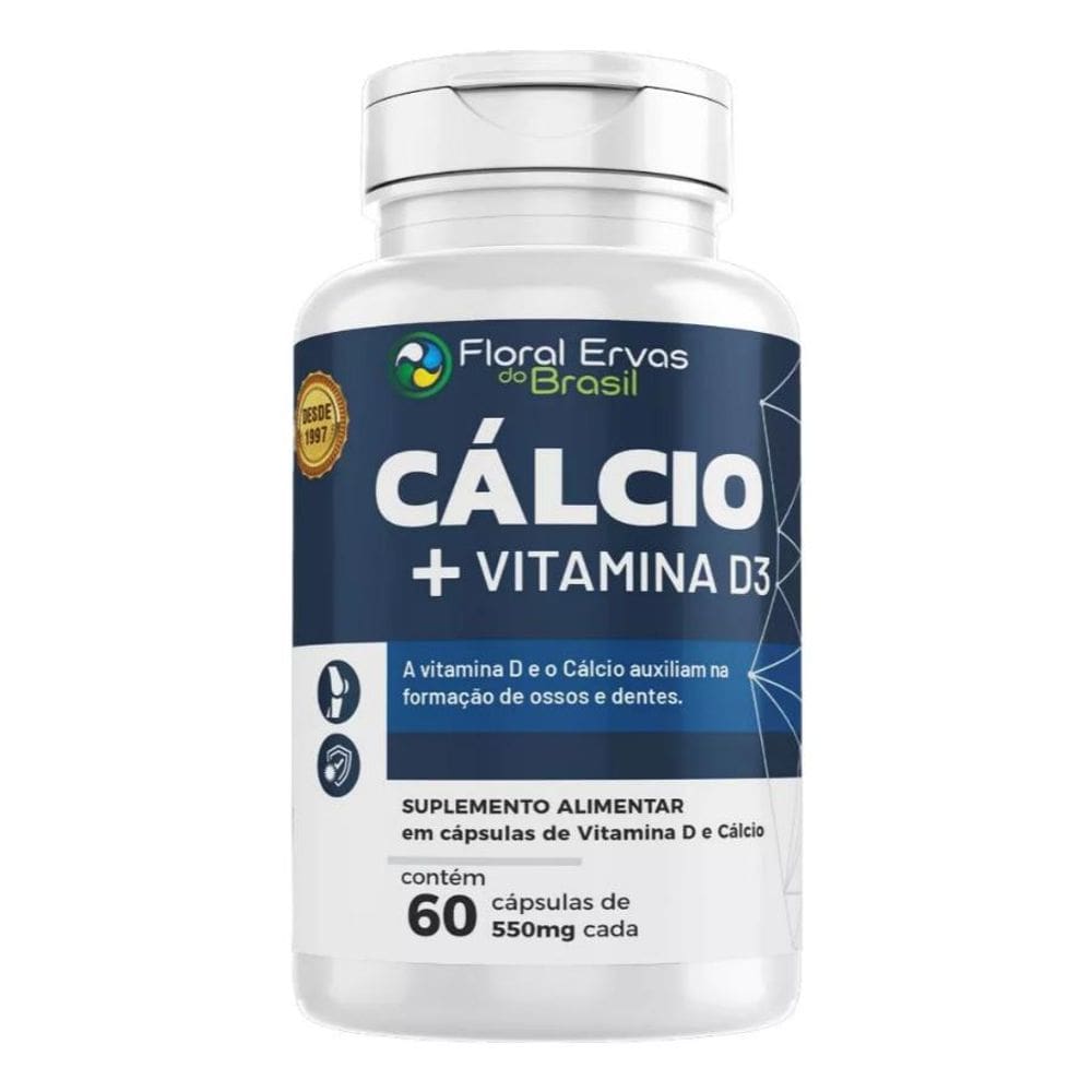 Cálcio 550mg + Vitamina D3 50mcg 60 cápsulas - Floral Ervas