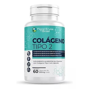 Colágeno Tipo 2 II 300mg 60 Cápsulas - Floral ervas