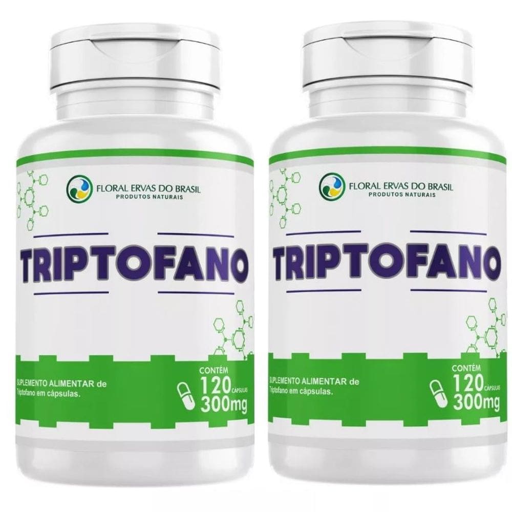 Kit Com 2x Triptofano 300mg 120 Cápsulas Cada - Floral Ervas