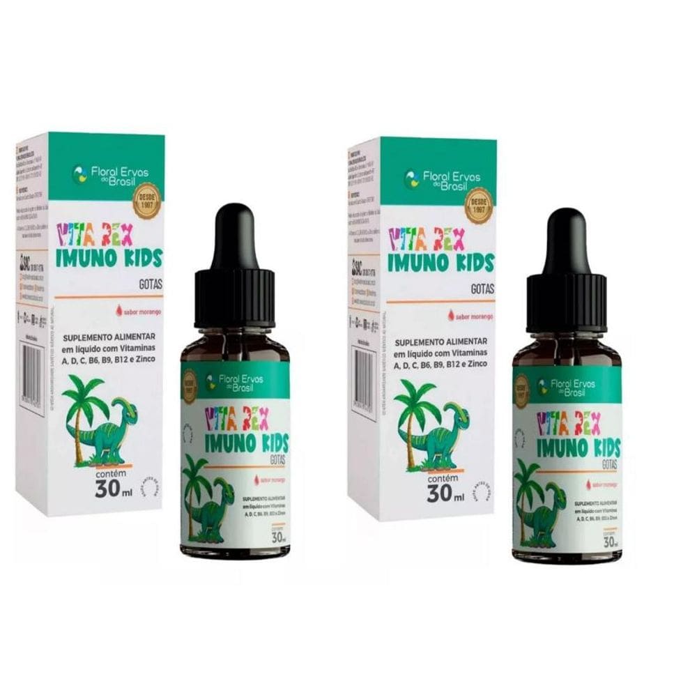 Kit Com 2x Vita Rex Imuno Kids Gotas 30ml - Floral Ervas