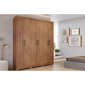 Guarda Roupa Casal 6 Portas e 2 Gavetas c/ 1 Espelho Interno Milena Cinamomo - Panan