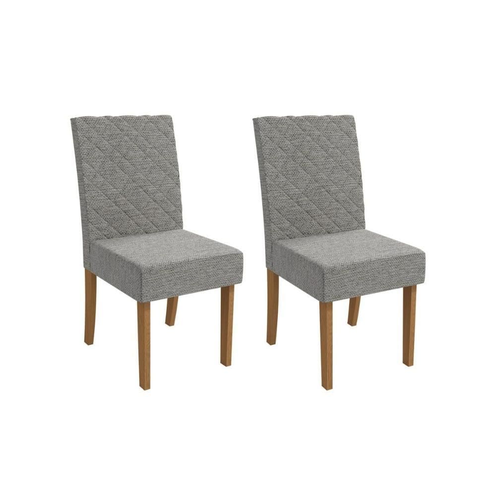 Cadeira de Cozinha 2CAD133 Kit 2 Un Canela/Linho Cinza - Kappesberg