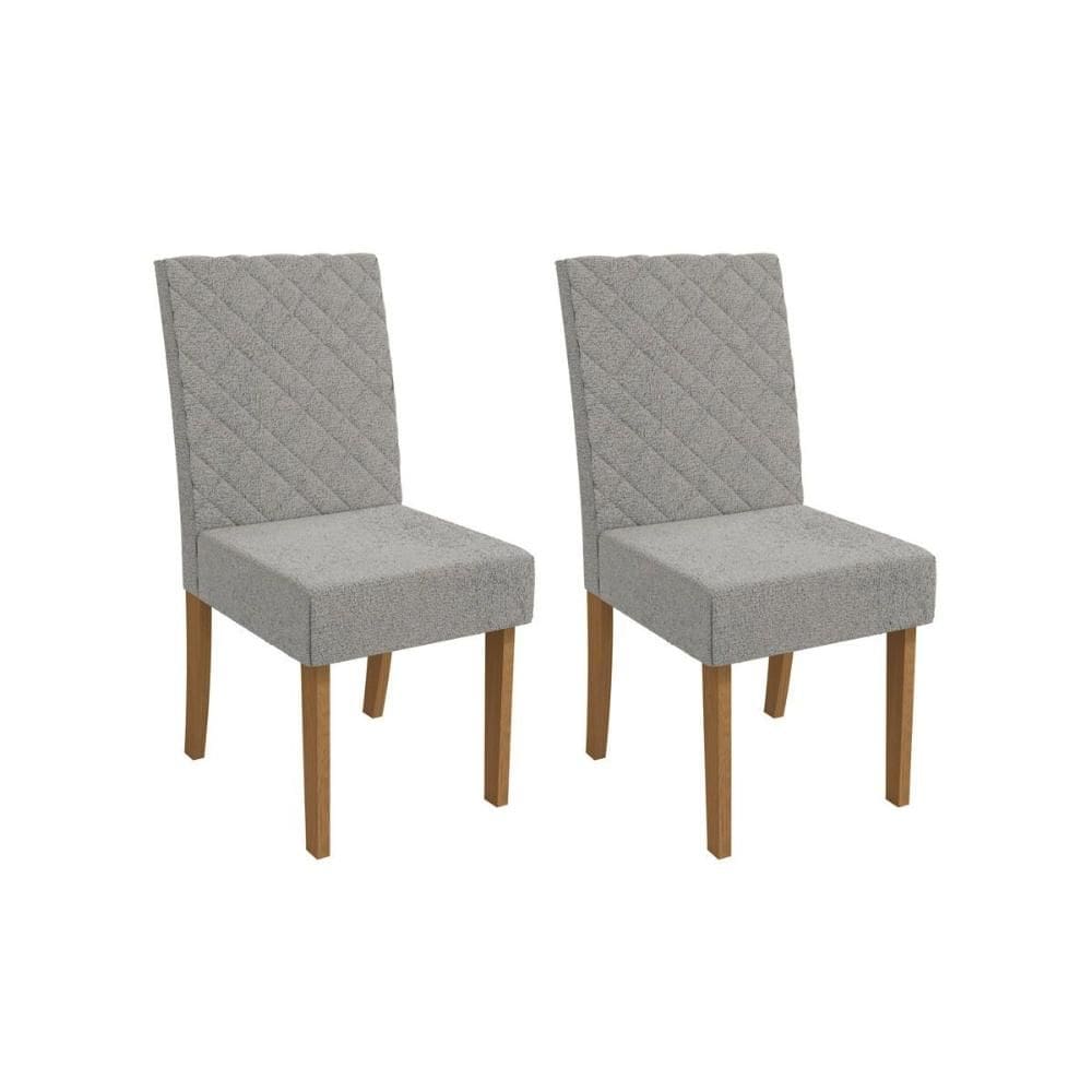 Kit 2 Cadeiras Sala Jantar 2CAD133 2 Un Canela/Boucle Cinza - Kappesberg