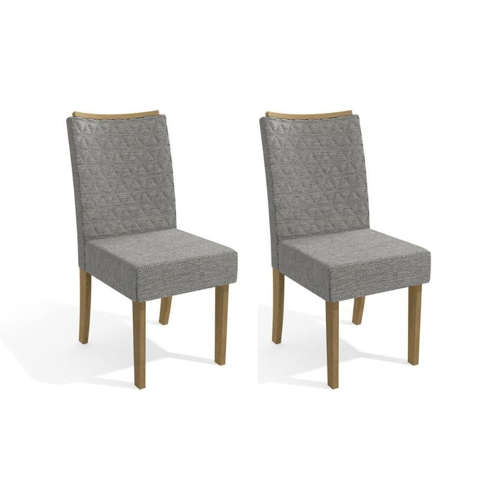 Kit 2 Cadeiras Sala Jantar 2CAD129 2 Un Canela/Linho Cinza - Kappesberg