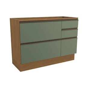 Módulo Cozinha Kappesberg Maxxi Balcão G746 c/ 1 Porta e 4 Gavetas s/Tampo 120cm Canela/Verde-Kappesberg