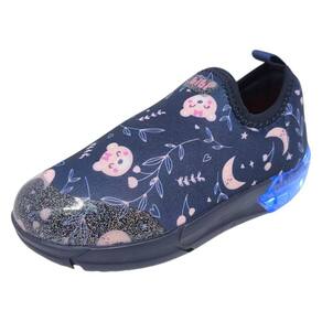Tênis Infantil Menina Luz LED Ursinho Conforto Space Bibi