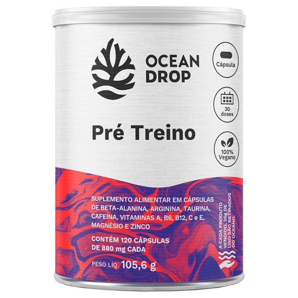 Pre Workout 880Mg 120 Capsulas Ocean Drop Sabor:Natural