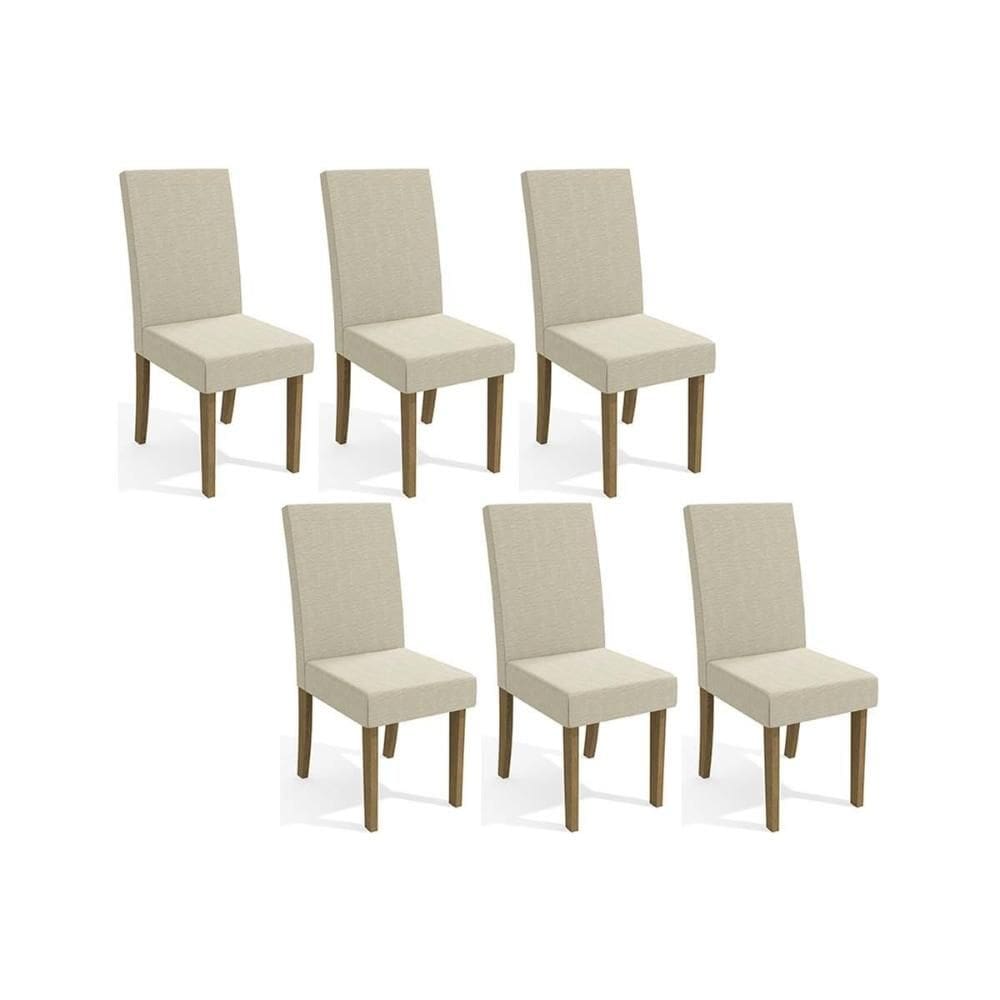 Kit 2 Cadeiras de Cozinha 2CAD131FR 6 Un Freijó/Linho Bege A019 - Kappesberg