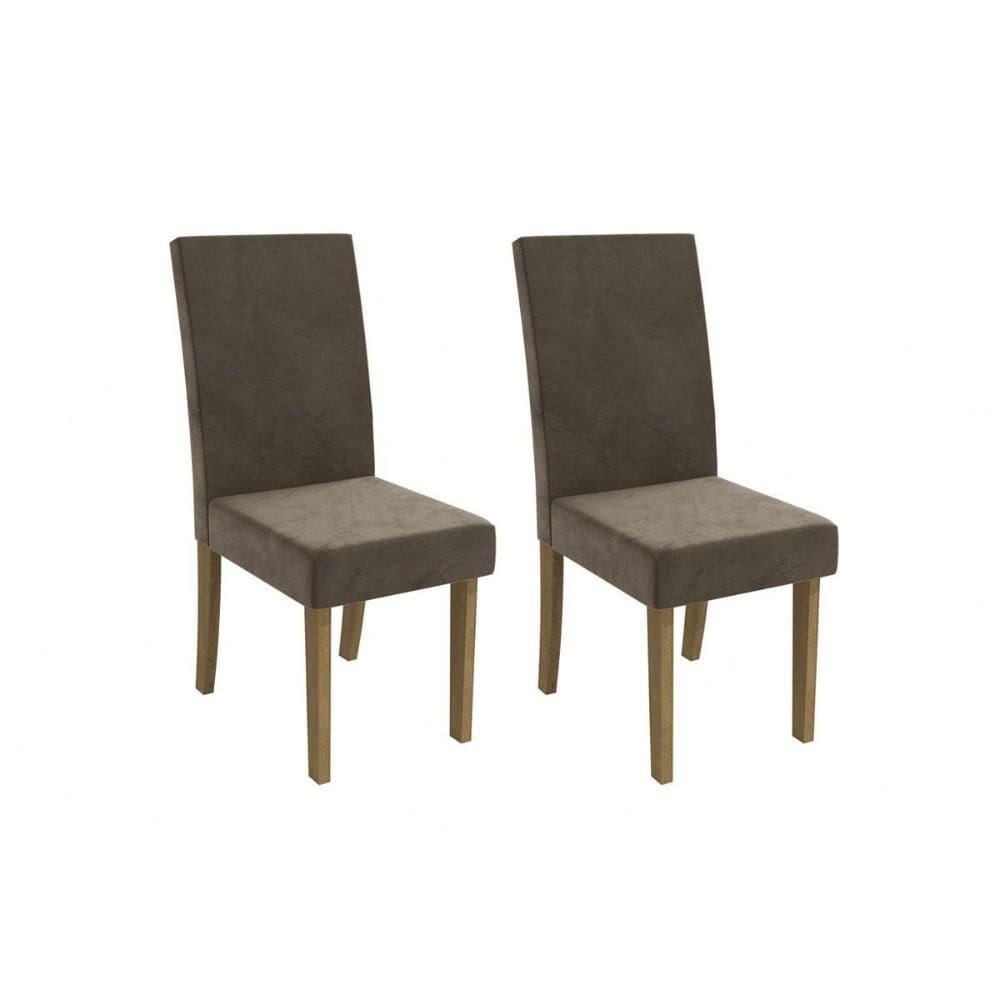 Kit 2 Cadeiras de Cozinha 2CAD131 2 Un Canela/Suede Capuccino - Kappesberg