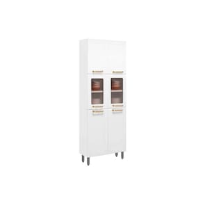 Cristaleira de Cozinha Paneleiro Colors 6037 c/ 6 Portas (2 c/ Vidro) 70cm Branco - Bertolini
