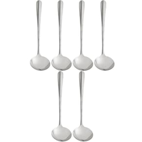 6 Conchas de Aço Inox para Restaurante 33,5cm Servir Molhos Sopas Feijão Lyor Positano