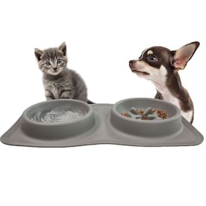 Comedouro Bebedouro Silicone Cachorro Gato Pet Cao Animais Antiengasgo Dobravel Portatil Passeio Caminhada Viagem Saida