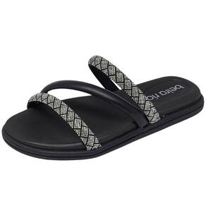 Chinelo Feminino Flatform Tira Strass Geométricas Beira Rio
