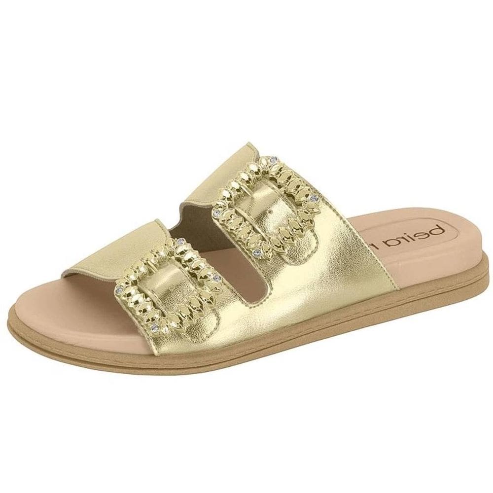 Chinelo Feminino Tiras Strass Flatform Conforto Beira Rio
