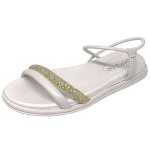 Sandália Feminina Flatform Tira Strass Conforto Beira Rio