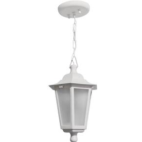 Pendente Colonial Externo Branco Luminária de Teto Lustre Clássico Lente Fosca Dital Grega