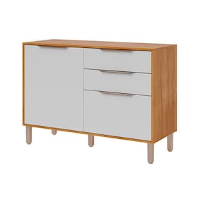 Módulo Cozinha MGM Divina Balcão c/ Tampo c/ 2 Portas e 2 Gavetas 120 cm Cinamomo/Branco-MGM