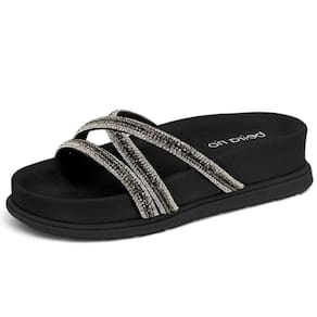 Tamanco Feminino Flatform Conforto Tira Strass Beira Rio