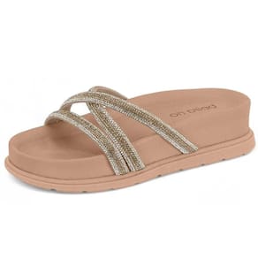 Tamanco Feminino Flatform Conforto Tira Strass Beira Rio