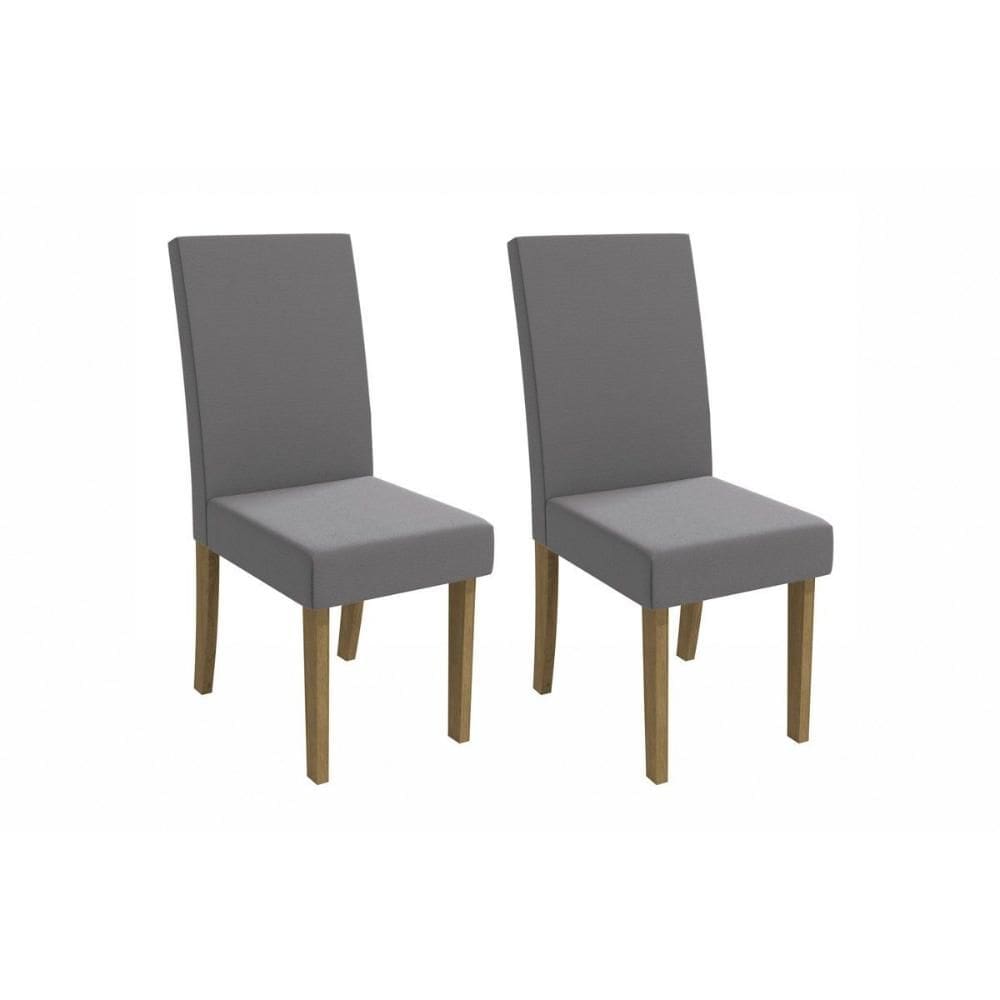 Kit 2 Cadeiras de Cozinha 2CAD131 2 Un Canela/Suede Cinza - Kappesberg