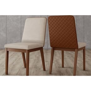 Kit 2 Cadeiras Sala Jantar Pietra 2 Un Nature/Courano Caramelo/Linho - Henn