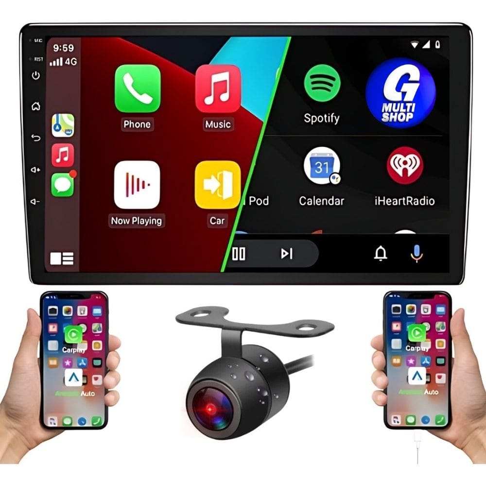Central Multimidia MP5 Tela 9 Polegadas 2 Din Espelhamento Sem Fio Androidauto Carplay 2gb 32gb Camera de re Wifi