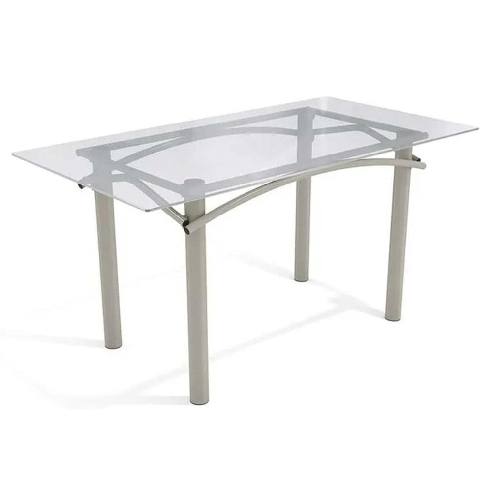 Mesa p/ Cozinha Elba c/ Tampo de Vidro 150cm Niquel - Kappesberg