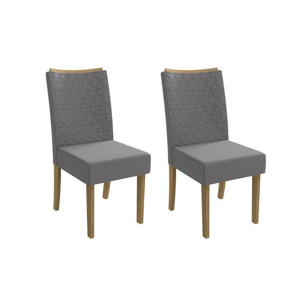 Cadeira de Cozinha 2CAD129CN Kit 2 Un Canela/Suede Cinza - Kappesberg