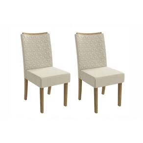 Kit 2 Cadeiras de Cozinha 2CAD129 2 Un Canela/Linho Bege - Kappesberg