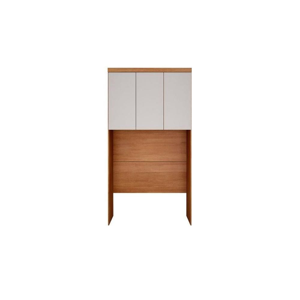 Armário Ponte Modulado Aéreo Solteiro Rizon/Linea c/ 3 Portas Cumaru/Fendi 25 - Novo Horizonte