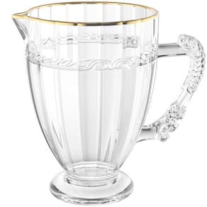 Jarra Cristal Lyor 1,3L Fio de Ouro Imperial Alça para Servir Água Sucos Vitaminas