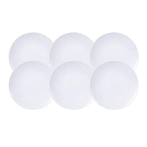 Jogo 6 Pratos Fundos de Porcelana 21cm Leonora Tramontina Branco Sopa Risoto Massa