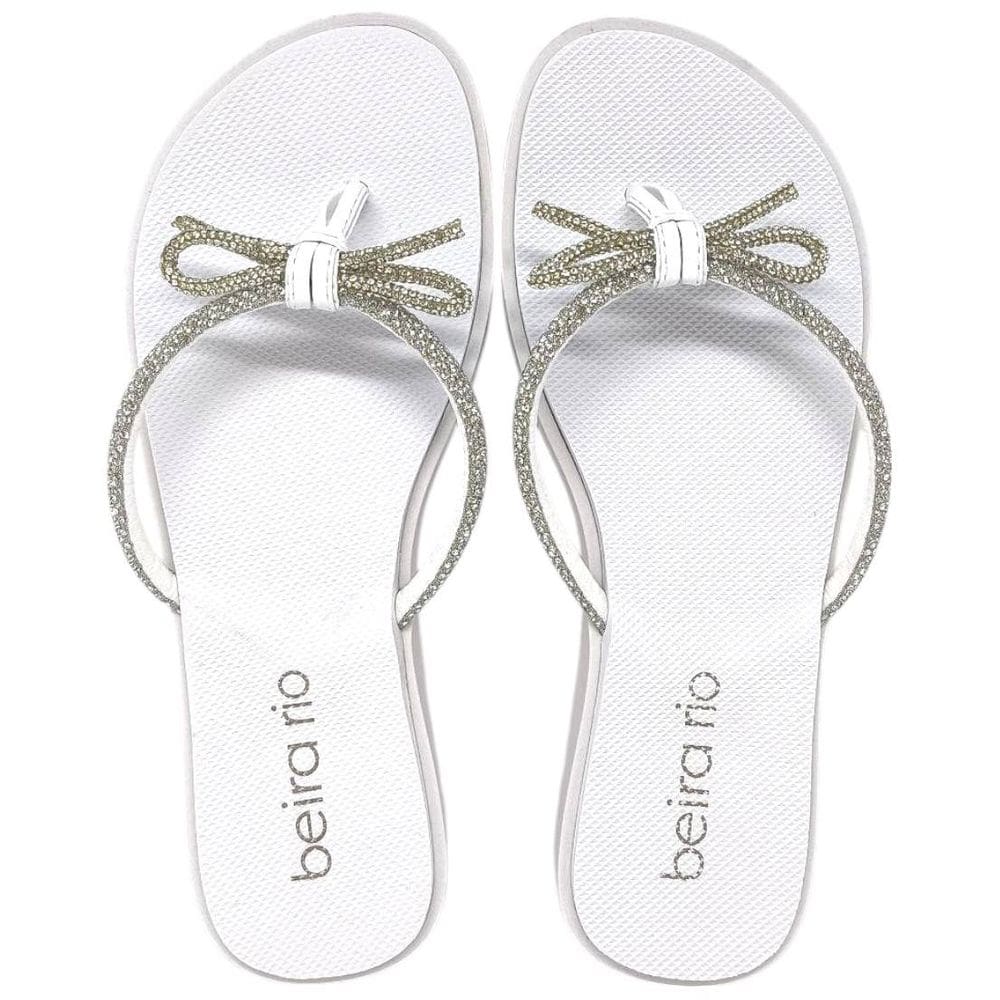 Chinelo Feminino Tira Strass Laço Conforto Praia Beira Rio