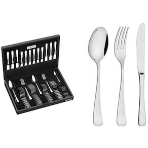 Faqueiro Tramontina Mônaco Inox 42 peças Facas de Mesa 6mm Estojo de Madeira