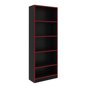 Estante Multiuso com 5 Prateleiras ME4141 Preto/Vermelho Tecnomobili