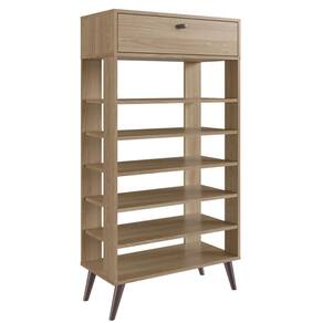 Sapateira Retrô Oak com 01 Gaveta e 05 Prateleiras