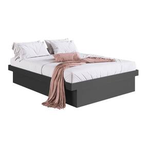 Cama Casal com Box Baú Grafite MDP Bogotá Organizador Cobert