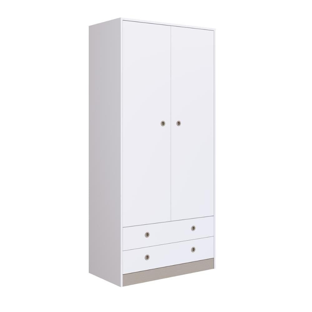 Guarda Roupas Infantil Branco 2 Portas e 2 Gavetas Amore MDP