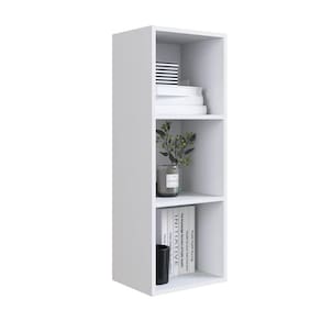 Nicho de Parede Vertical Branco Organizador Multiuso 90x33x26cm Funcionale Escritório