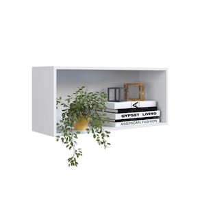 Nicho de Parede Horizontal Branco Organizador Multiuso 81x26cm Funcionale Sala Escritório