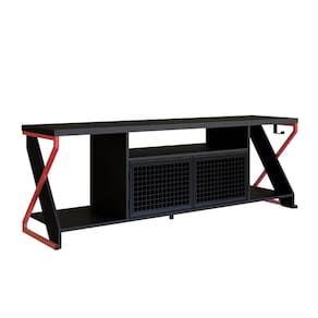 Rack Gamer para Tv até 60" com Led RGB P1033 Vermelho/Preto
