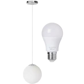 Luminária Lustre Pendente 215Cm Jabuticaba Globo Vidro 15Cm