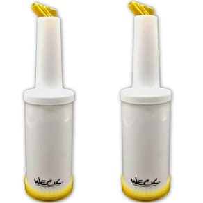 Kit 2 Garrafa Store`n Pour 1l Amarela Weck Bartender Xaropes Bebidas Destiladas